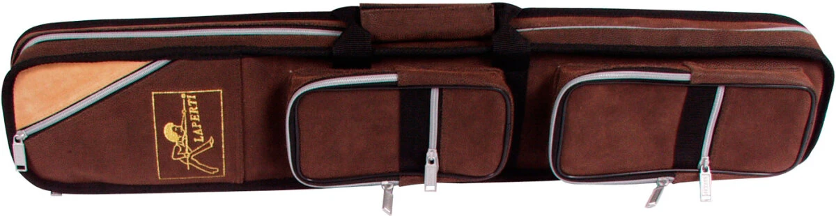 Laperti Billard-Queuetasche Collection 4/8 Braun Im Wildleder-Look, Mit 5 Seitentaschen Für Zubehör, Tragegriff Und Schultergurt 1 Laperti Billard-Queuetasche Collection 4/8 Braun Im Wildleder-Look, Mit 5 Seitentaschen Für Zubehör, Tragegriff Und Schultergurt