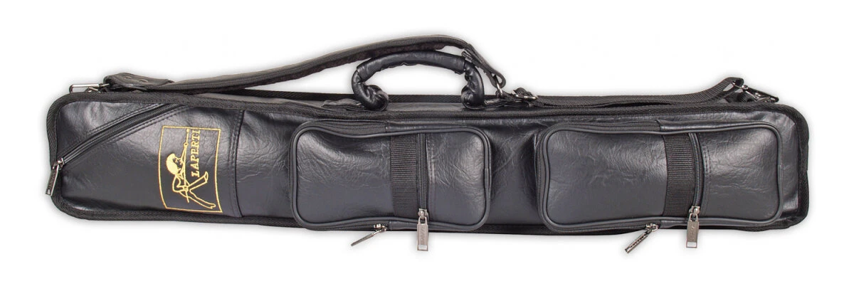 Laperti Billard-Queuetasche Tournament 4/8 Schwarz, Aus Hochwertigem Kunstleder, Mit Fünf Außentaschen Für Zubehör, Tragegriff Und Schultergurt 1 Laperti Billard-Queuetasche Tournament 4/8 Schwarz, Aus Hochwertigem Kunstleder, Mit Fünf Außentaschen Für Zubehör, Tragegriff Und Schultergurt