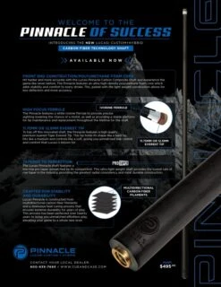 Lucasi Pinnacle LPXS Karbon-Oberteil Für Pool-Billard-Queues, 12,5mm, Versch. Gewinde -Billardladen lucasi pinnacle lpxs karbon oberteil fuer pool billard queues 12 5mm versch gewinde6