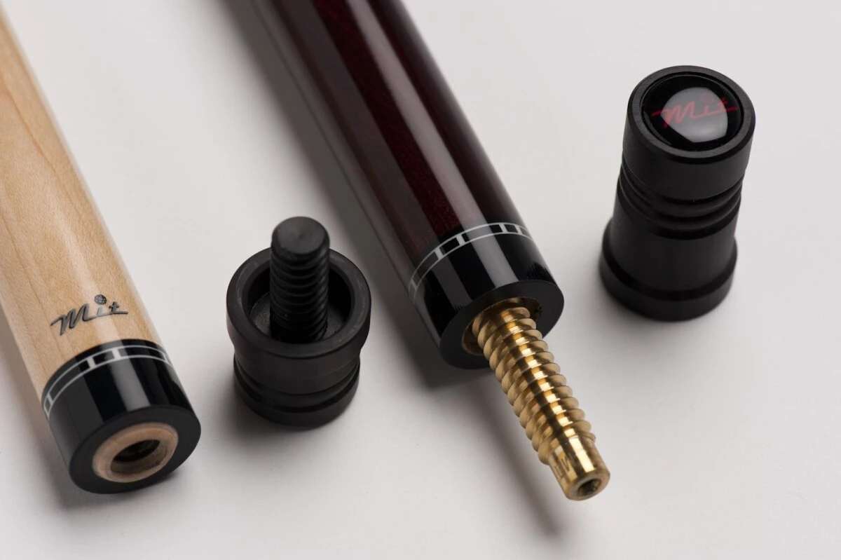 MIT MW2-002 Pool-Billard-Queue, 2-teilig, Mit Klebeleder, Vollholz-Oberteil, Leinen-Griffband Inkl. Gewindeschoner 2 MIT MW2-002 Pool-Billard-Queue, 2-teilig, Mit Klebeleder, Vollholz-Oberteil, Leinen-Griffband Inkl. Gewindeschoner – Bild 2